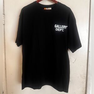 Gallery Dept Black Tee with White Logo